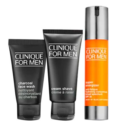 Imagem de Clinique For Men Energia e Proteção Kit  Creme de Barbear + Sabonete Facial + Hidratante Facial