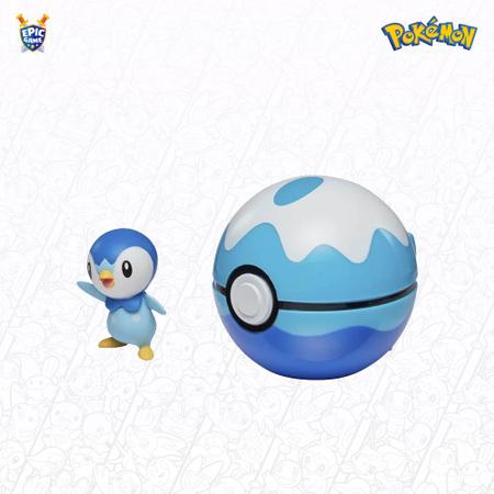 Boneco Pokemon - Pokebola - Clip N Go - Piplup + Poke Bola SUNNY BRINQUEDOS