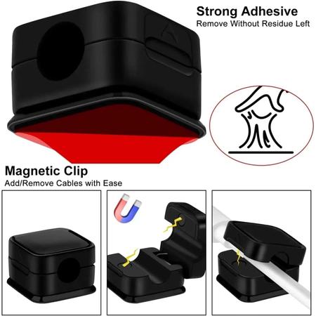 Imagem de Clipes De Gerenciamento De Cabos Magnéticos Portáteis 3/6/10 Unidades Protetor De Carregador De Fio