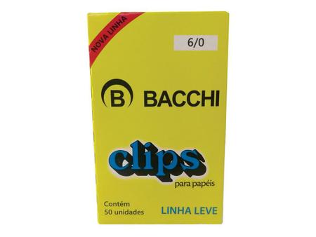 Imagem de Clips Aço Galvanizado, Linha Leve, N 6 / 0, 10 Caixa Com 50 Unidades Cada, Bacchi