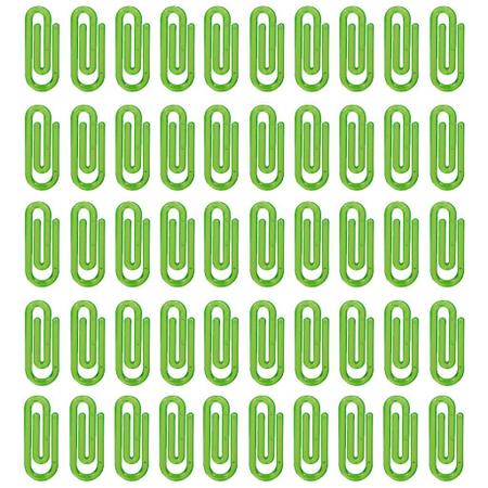 Imagem de Clips Pequenos Verde Neon 25mm Segura Papel Com 500 Unidades
