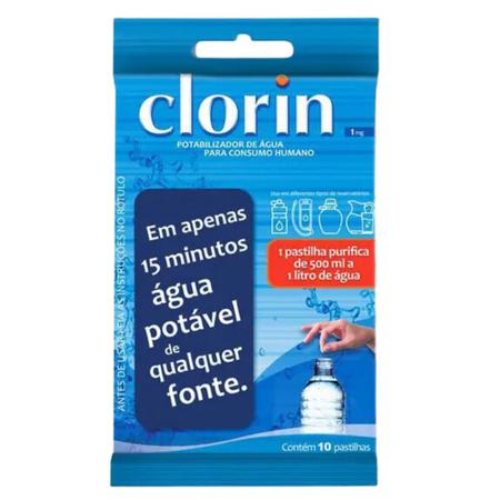 Imagem de Clorin C/ 10 Pastilhas Agua Limpa Potavel Elimina bactérias