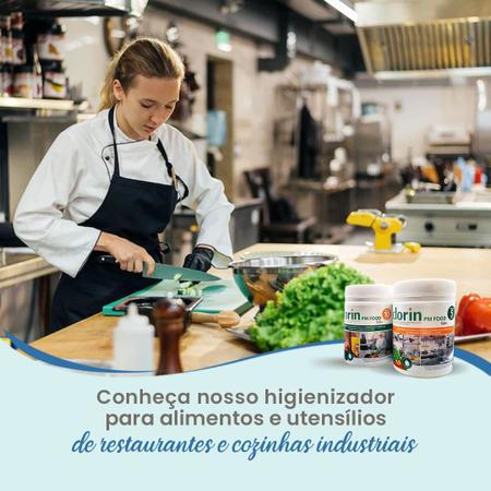 Imagem de Clorin PM FOOD TABS - Linha profissional - sanitizante para cozinhas e restaurantes - 4 potes