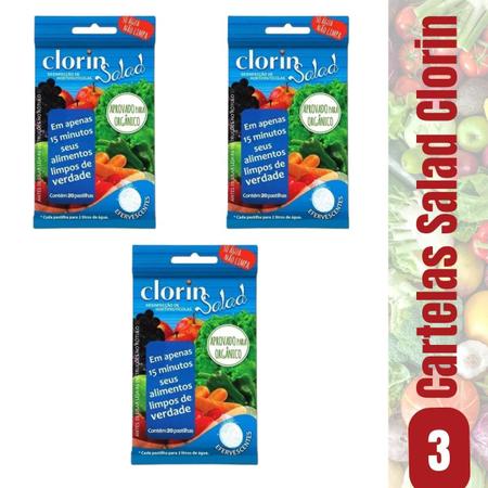 Imagem de Clorin Salad - Higienização de alimentos - 3 cartelas