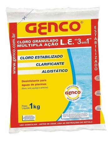 Imagem de Cloro Granulado Ação 3 Em 1 Limpeza De Piscina 1kg - Genco