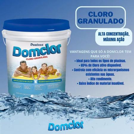 Imagem de Cloro Granulado Desinfetante P/Piscina Balde 10Kg Domclor 