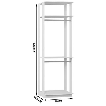 Imagem de Closet 2 Cabideiros 2 Prateleiras 1005 Branco  - BE Mobiliário