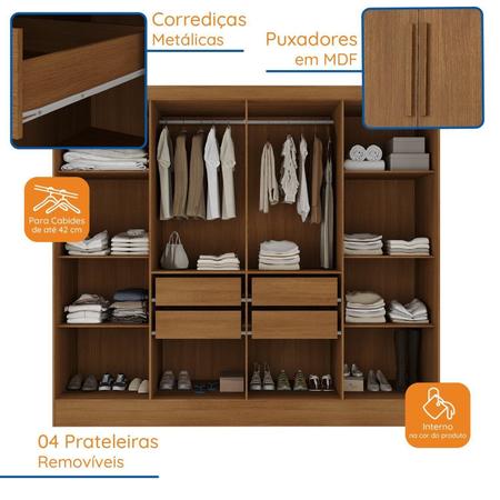 Imagem de Closet Casal 4 Gavetas Jatobá Yescasa