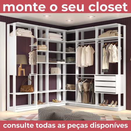 Imagem de Closet Componível 2 Prateleiras e Cabide Alto 70cm 1008 Clothes BE Mobiliário