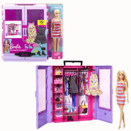 Barbie Guarda Roupa De Luxo Com Boneca Hjl66 Mattel