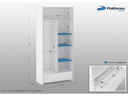 Imagem de Closet Politorno com 3 Prateleiras e 1 Gaveta
