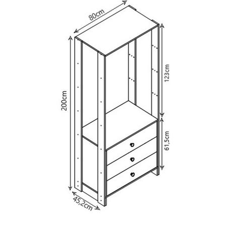 Imagem de Closet Yes Com Cabideiro 3 Gavetas e 7 Prateleiras Nova Mobile