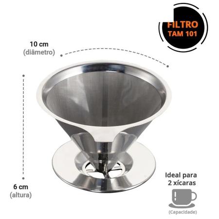 Imagem de Coador De Café Aço Inox Ecológico Pequeno