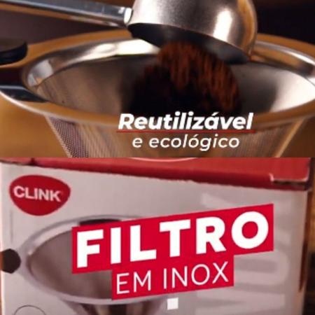Imagem de Coador De Café Aço Inox Filtro Ecológico 25Gr 6,5Cm - 400Ml - Clink