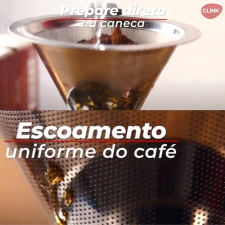 Imagem de Coador De Café Aço Inox Filtro Ecológico 25Gr 6,5Cm - 400Ml - Clink