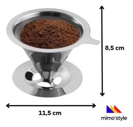 Imagem de Coador De Café Aço Inox Reutilizável Sem Papel Filtro - Mimo