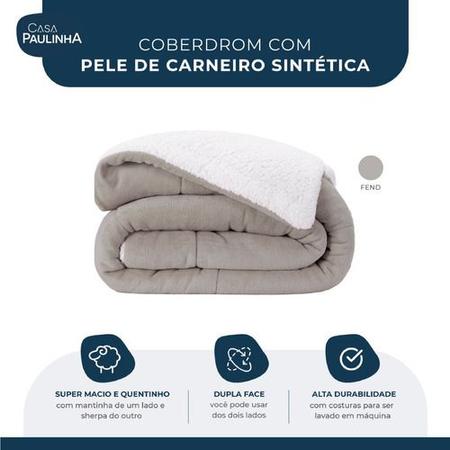Imagem de Coberdrom Casal Queen Size Cobertor Edredom Sherpa com Manta Pele Carneiro Quente Coberdromm Premium