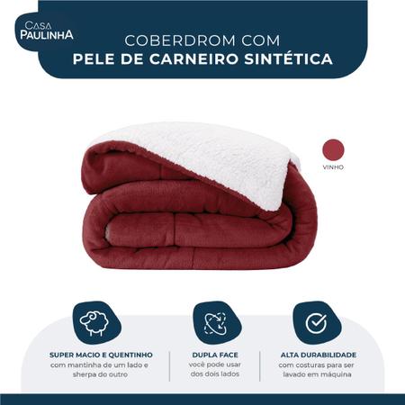 Imagem de Coberdrom Edredom Sherpa Manta Fleece Solteiro - 1 Peça