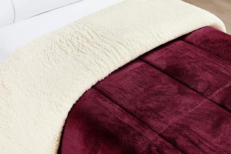 Imagem de Coberdrom everest solteiro 1 peça - lã de carneiro + manta flannel 100gr