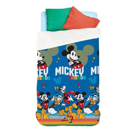 Imagem de Coberdrom Fleece Dupla Face Borda Sherpa Solteiro  Mickey