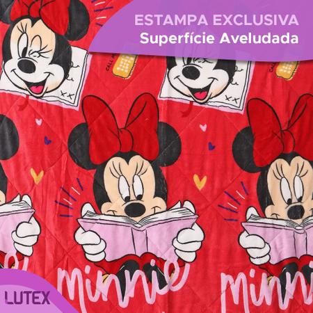 Imagem de Coberdrom Infantil Fleece Dupla Face Minnie Disney - Cobertor Edredom - Textura Lã Carneiro - Lepper