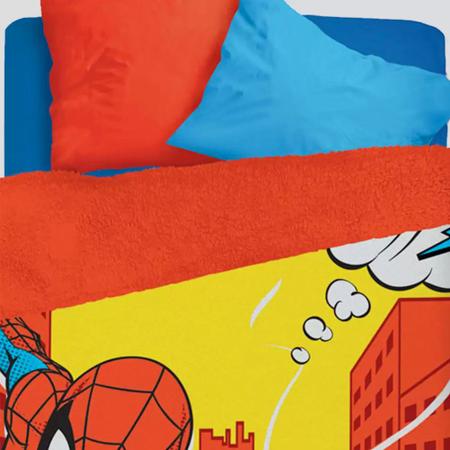 Imagem de Coberdrom Infantil Fleece Dupla Face Spider Man - Cobertor Edredom - Textura Lã Carneiro - Lepper
