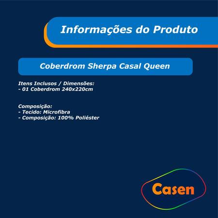 Imagem de Coberdrom Sherpa Dupla Face 2 em 1 Queen Azul Marinho Casen