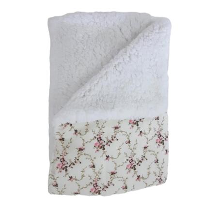 Imagem de Coberdrom sherpa para bebê berço 90x80 cm - menino / menino - grosso - floral palha