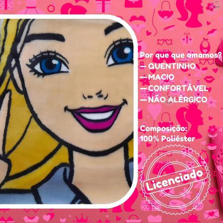 Imagem de Coberta Cobertor Infantil Barbie Moda Jolitex Para Menina Feminina Estilo Aconchego Encantador Rosa