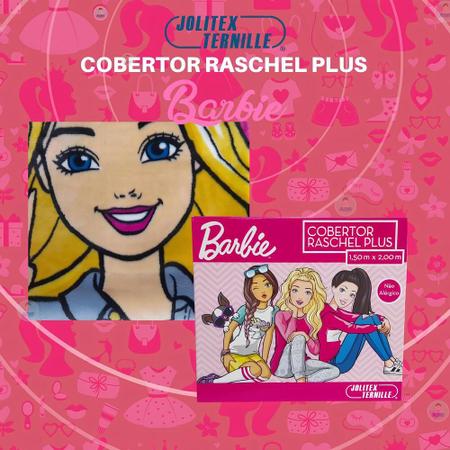 Imagem de Coberta Cobertor Infantil Barbie Moda Jolitex Para Menina Feminina Estilo Aconchego Encantador Rosa