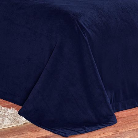 Imagem de Cobertor Azul Marinho Dupla Face King Size Pele de Carneiro 2,60m x 2,40m