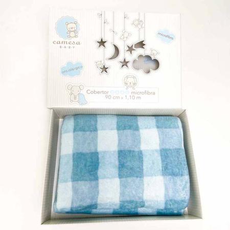 Imagem de Cobertor Baby Microfibra Presente Vichy Azul