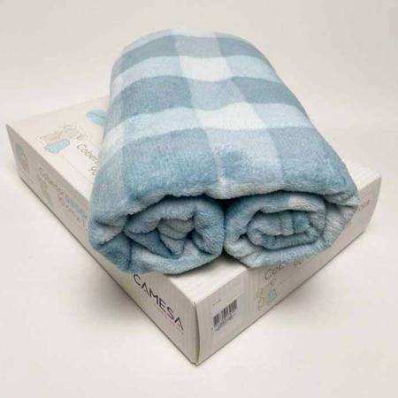 Imagem de Cobertor Baby Microfibra Presente Vichy Azul