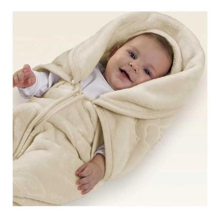 Imagem de Cobertor Baby Sac Com Relevo Microfibra Bege Jolitex