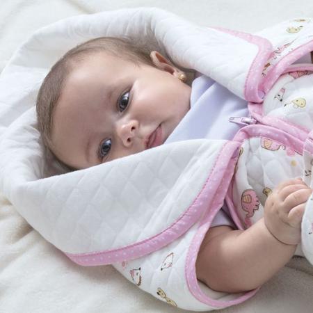 Imagem de Cobertor Baby Sac Jolitex Saco de Dormir Bebê Berço Algodão Rosa