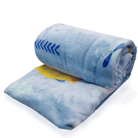 Imagem de Cobertor Bebe Avião Azul Frio Inverno Grosso Antialergico Enxoval Berço Infantil Maternidade 110x150