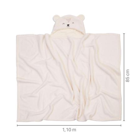 Imagem de Cobertor Bebê com Capuz Manta Microfibra Infantil 110x85cm Menino e Menina