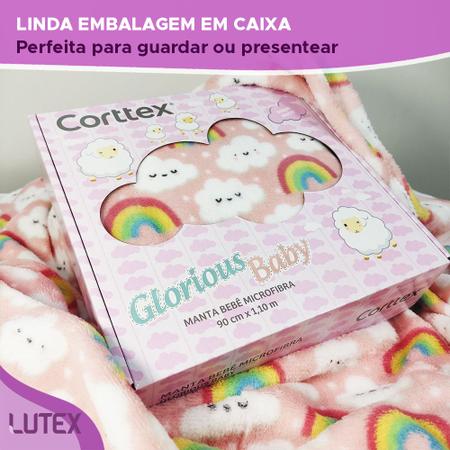 Imagem de Cobertor Bebê Corttex Glorious Antialérgico Caixa Presente - Manta Berço Microfibra Infantil 90x110