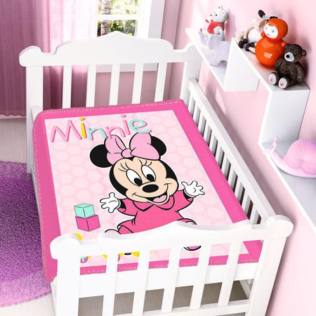 Imagem de Cobertor Bebê Jolitex 0,90x1,10m Disney Minnie Patinhos Rosa