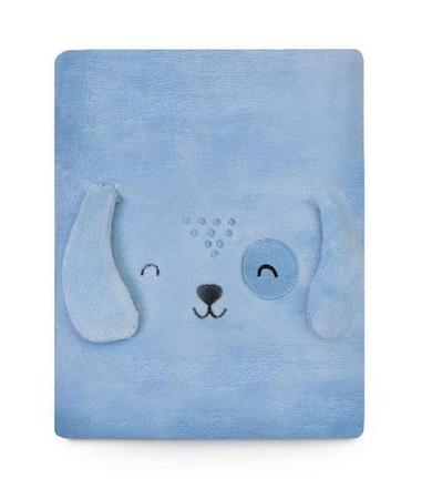 Imagem de Cobertor Bebê Microfibra Cachorrinho Azul 1,10M X 85Cm Papi