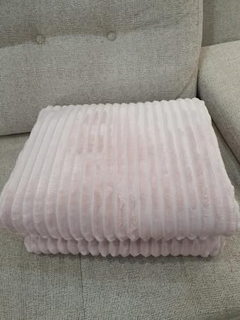 Imagem de Cobertor canelado aveludado rosa