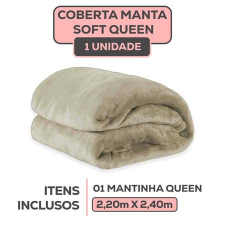Imagem de Cobertor Casal Queen Manta Mantinha Microfibra Soft Dupla Face Grossa com Toque Macio Aveludado Quente