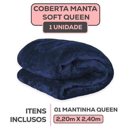 Imagem de Cobertor Casal Queen Manta Mantinha Microfibra Soft Dupla Face Grossa com Toque Macio Aveludado Quente