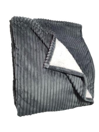 Imagem de Cobertor Cinza Chumbo Dyuri Com Sherpa 1,80 X 2,20