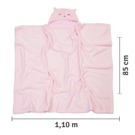 Imagem de Cobertor com capuz Bichuus Papi- Microfibra- Rosa
