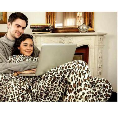Imagem de Cobertor com Mangas TV Solteiro Prime Leopardo Luxo