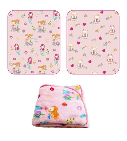 Imagem de Cobertor de Berço Bebê Pelo Alto 0,90x1,10m Jolitex Azul ou Rosa