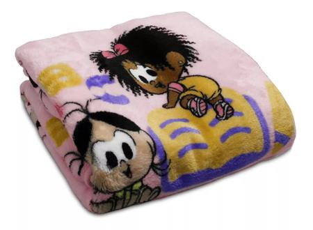 Imagem de Cobertor de Berço Bebê Pelo Alto Turma da Mônica Jolitex Azul ou Rosa