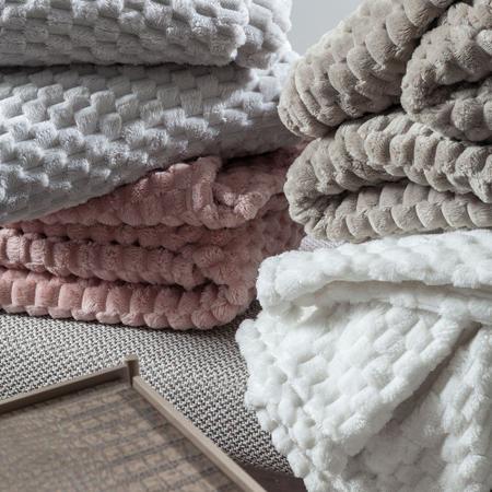 Imagem de Cobertor de Microfibra Jacquard Queen com Toque de Seda Blanket Zurich Prata