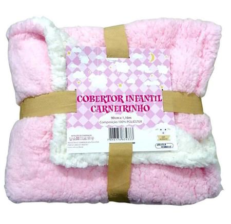 Imagem de Cobertor de Sherpa- Carneirinho- Enxoval de Bebê- Jolitex- Dupla Face- Rosa